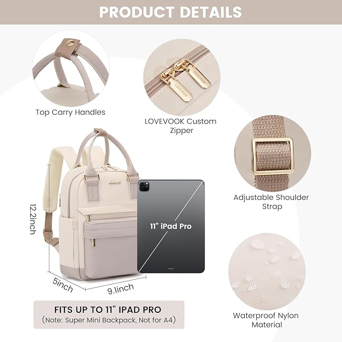 LOVEVOOK Mini Backpack for Women Stylish Waterproof Backpack Purse with USB Port, Cute Daypack for College Travel Party
