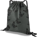Drawstring Backpack Draw String Bag Waterproof for Sports Gym Beach Travel Cute Aesthetic Sackpack Men Women (13"×17")-Butterfly