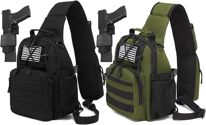 ATBP Small Tactical Holster Sling Backpack Accessories Shoulder Pouch Water Bottle & Radio Holder Crossbody Bag for Men