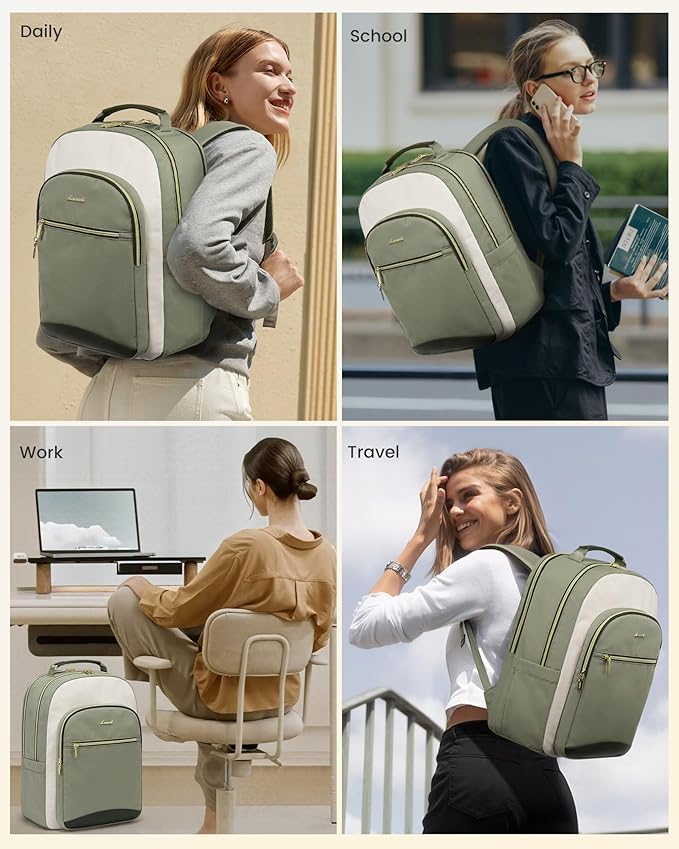 LOVEVOOK Laptop Backpack for Women, 15.6 Inch Work Business Backpack Purse for Teacher, Waterproof Nurse Bag College Bookbag for School, Casual Personal Item Travel Bag College Daypack