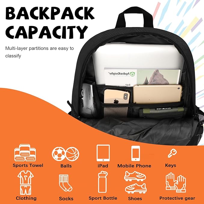 Goloni Basketball Bag,Large Sports Bag with with Separate Ball & Shoe Compartments,Gym Bag for Basketball,Soccer,Volleyball