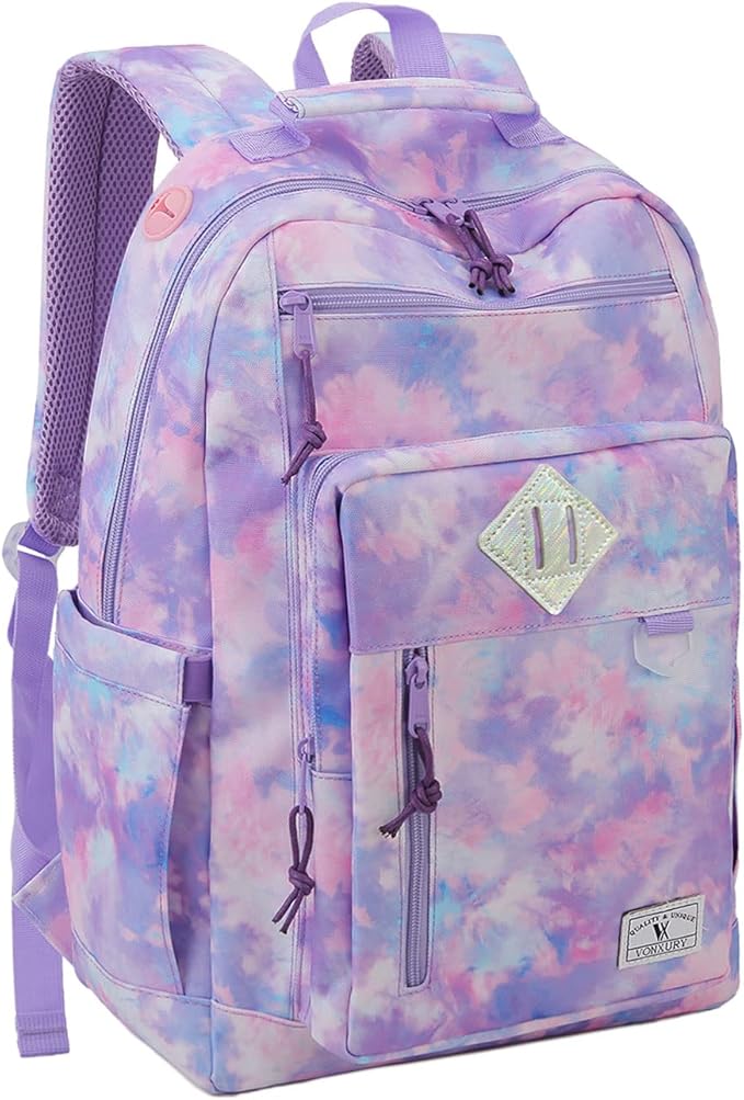 VX VONXURY Backpack for Men Women,Lightweight Bookbag with Mulitiple Pockets,Classical Water Resistant Travel Backpack
