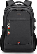 DUSLANG 17 Inch Laptop Backpack for Travel Water Resistant College Backpack for Men Women Laptop Bag with USB Charging Port Key Hanging Ornament Christmas Decorative,Black