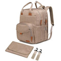 Extra Large Diaper Bag Backpack for Two Kids Twins - Expandable Baby Bag (26-36L), Dual Big Compartments - Includes Changing Pad & Stroller Straps, Unisex Premium Khaki