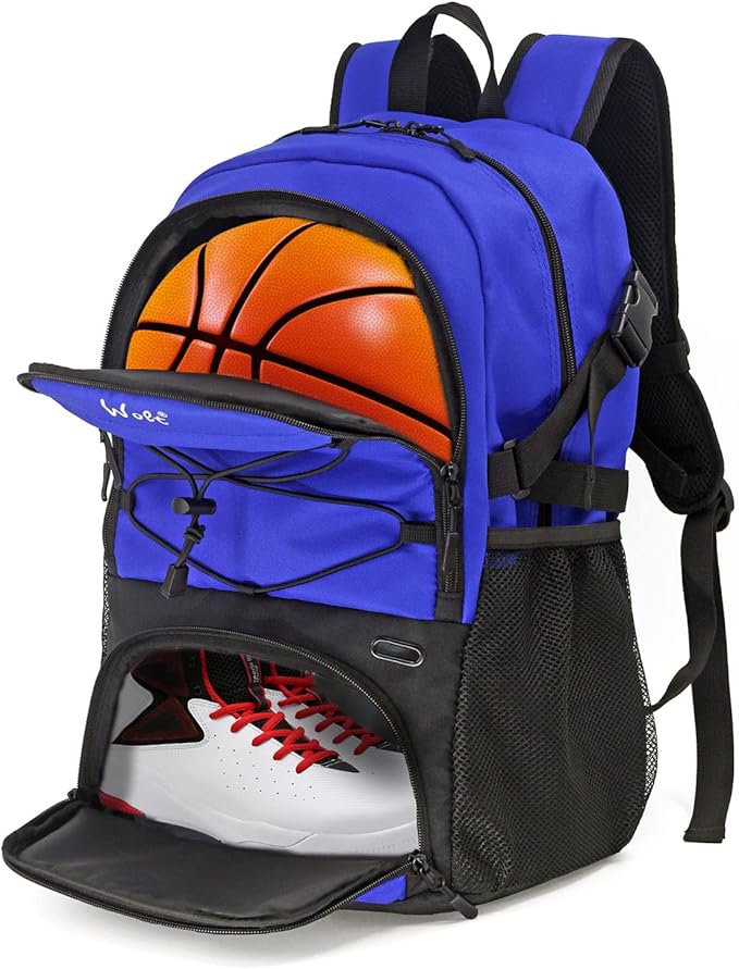 WOLT Basketball Backpack Large Sports Bag with Separate Ball Holder & Shoes Compartment, Best for Basketball, Soccer,Gym