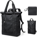 Foldable Convertible Tote Backpack Lightweight Versatile Nylon Daypack for Women Men Work Leisure Travel,Black