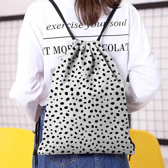 Drawstring Backpack Draw String Bag Waterproof for Sports Gym Beach Travel Cute Aesthetic Sackpack Men Women (13"×17")-Speckle Leopard Cheetah