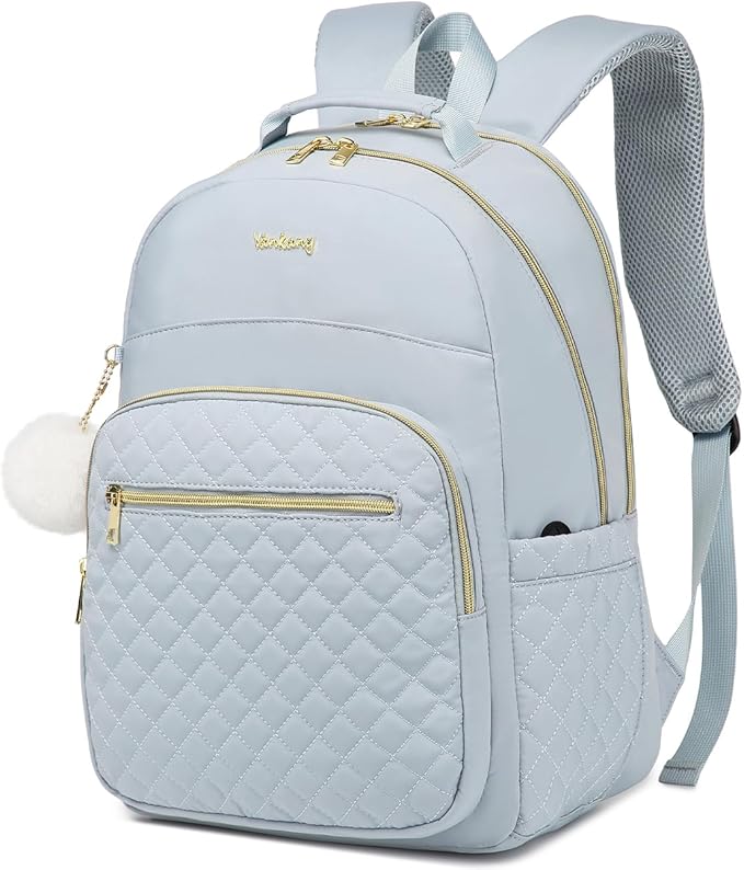 Laptop Backpack Women School Backpack for High School Teen Girls, Water Resistant College Bookbag with Charging Hole for Travel Work, Blue