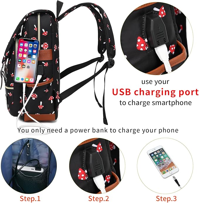 YGR Floral Laptop Backpack for Women, Female, School, Travel, Business, Outdoor Sports, Office, Work