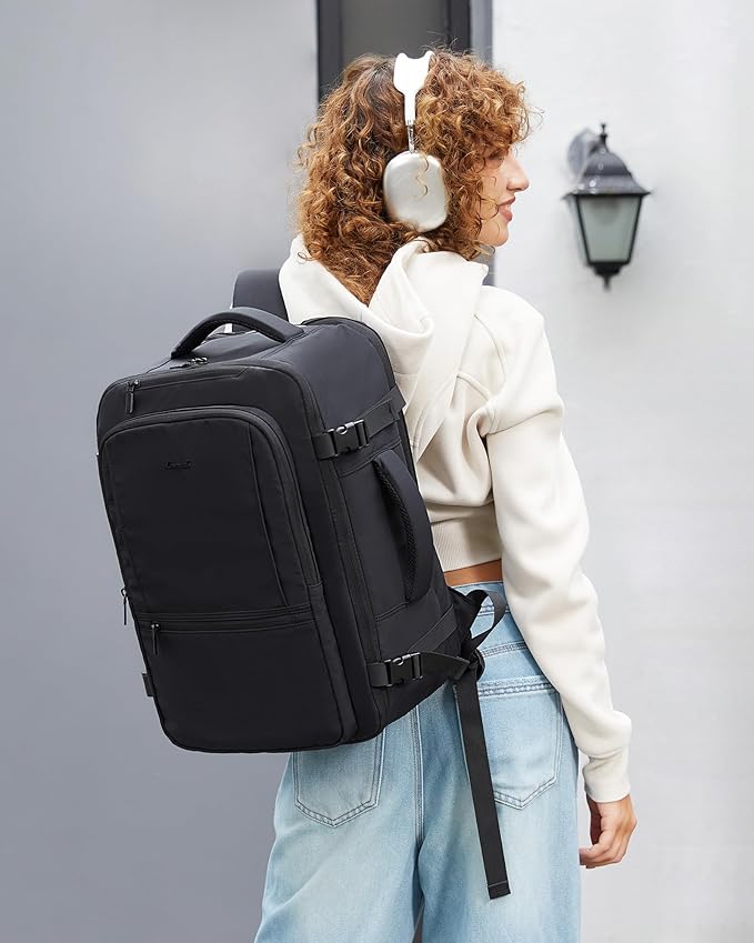 LOVEVOOK Travel Backpack for Women & Men, 60L Large Carry On Backpack Airline Approved, TSA Personal Item Weekender Bag, Laptop Backpacks with 3 Packing Cubes for Travel Essentials, Waist Belt