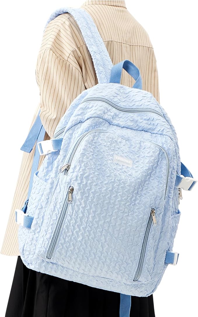 weradar Lightweight Middle School Bag For Teens Girls Boys,Kawaii Backpack For College Students,Aesthetic Bookbag For Women,Cute School Backpack For Women Casual Daypack(Blue)