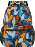 Pardick Abstract Leaves Backpack for Kids Girls Boys Lightweight School College Students 18in Bookbag Large Capacity Computer Backpacks Laptop Rucksack Travel Gym Hiking Camping Daypack
