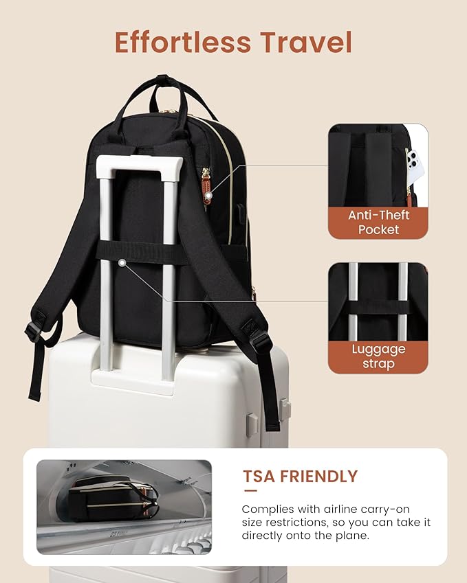 LOVEVOOK Backpack for Women,Laptop Backpack Women,Fits 15.6 Inch Laptop Bag,School Backpacks,Fashion Travel Work Anti-theft Bag,Waterproof Business Computer College Backpack Purse,Beige-Grey-Grey