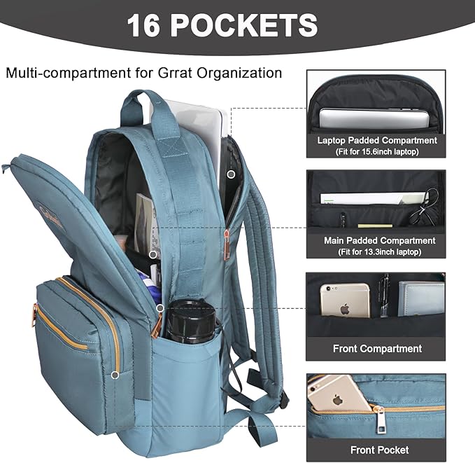Goloni 15.6 Inch Laptop Backpack School bag for Women Girl Work Bag, Cute Womens Travel Backpack Purse, Waterproof Backpacks Nurse Stylish Travel Bags Casual Daypacks for College, Business