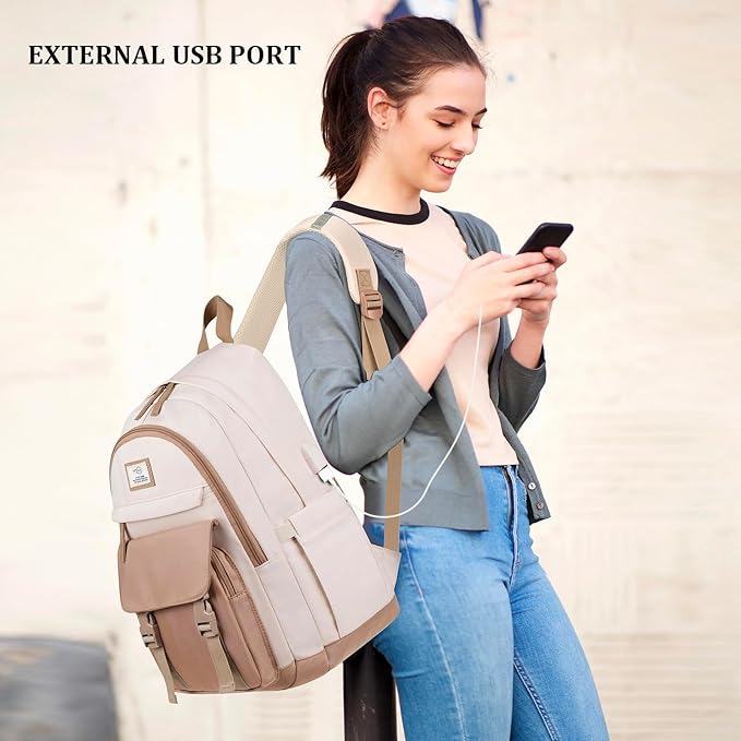 MOMUVO School Backpacks for Teen Girls Women,15.6 Inch Laptop School Book Bag Cute College Backpack Bookbag for Students