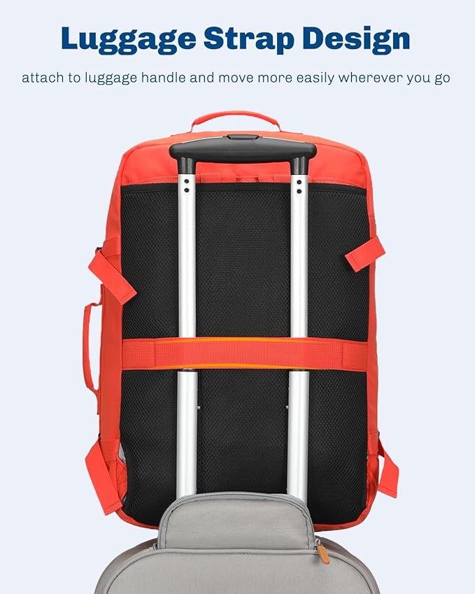 Hynes Eagle Carry on Backpack 38L Large Travel Backpack for Women Flight Approved Weekender Bag Laptop Backpack Men 15 inches Orange