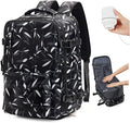 VGCUB Vacuum Backpack Travel with Pump Vacpack System Storage Compression Carry on Work Laptop Waterproof College Bags Casual Daypack Backpacks for Women Men with USB Charging Port Leaf Black