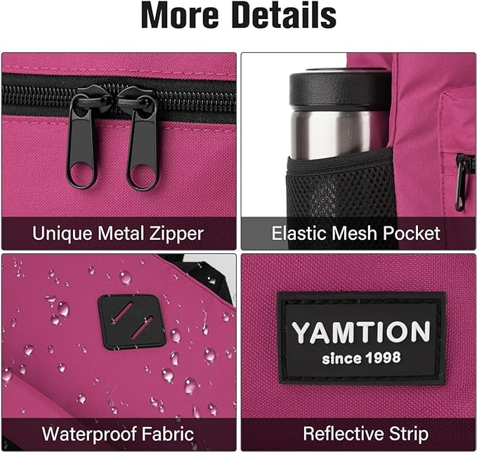 YAMTION Laptop Backpack,Bookbag for Women and Teen Girls School Backpack with USB Port for College Work