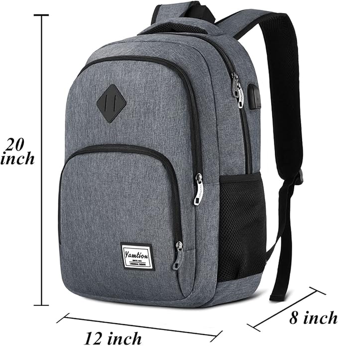 YAMTION 17.3 Inch Travel Backpack for Men and Women,School Bookbag for Teenager,Computer Backpack with USB Charging port for Business Work College Travel Trip