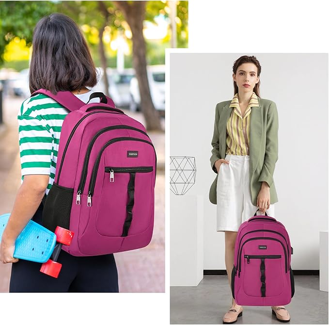 YAMTION School Backpack for Women Teen Girls 17.3 Inch Laptop Bookbag Backpack with USB for High School College Students