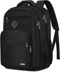 Black Backpack for Men, School Backpack for Boys Teens,15.6 inch Laptop Back Pack with Reinforced Straps, Backpacks for School Business Work College Travel, College Book Bag, Bookbag