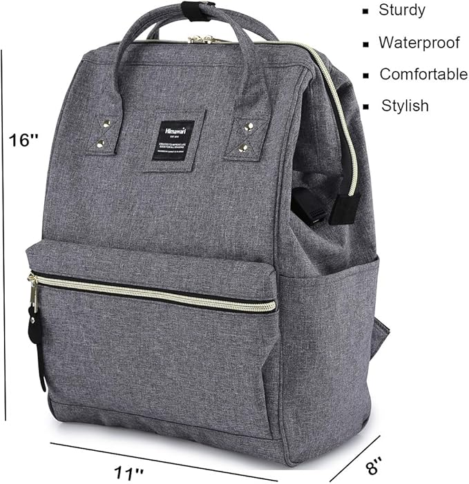 himawari Travel Backpack with USB Charging Port 15.6 Inch Doctor Work Bag for Women&Men College (USB Gray)