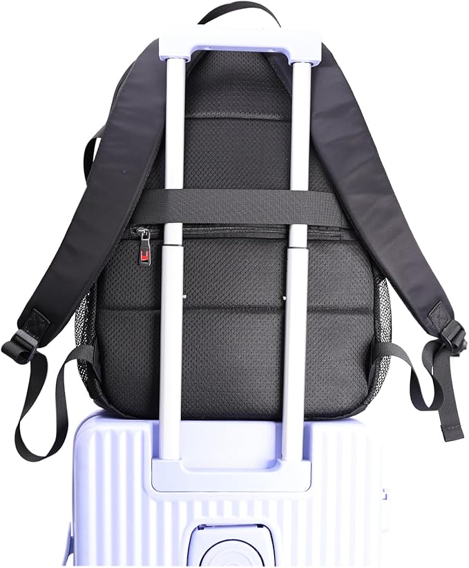 Men's Carry On Travel Backpack - 13 Inch Laptop Compartment, Large Capacity Waterproof Black Bag for Outdoor Hiking