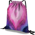 Drawstring Backpack Draw String Bag Waterproof for Sports Gym Beach Travel Cute Aesthetic Sackpack Men Women (13"×17")-Dark Pink