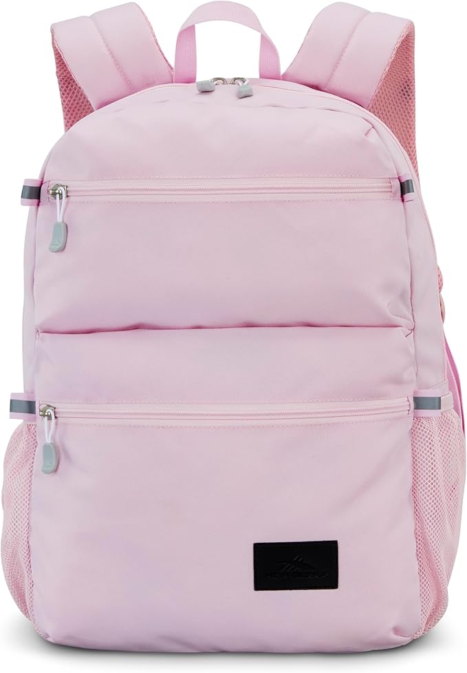 High Sierra Everclass Backpack - Travel or Work Laptop Bookbag with 360° Reflectivity, Dual Water Bottle Pockets & Fits Laptops Up To 15.6”, One Size, Light Pink