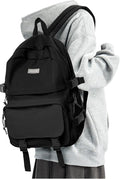 weradar All Black Backpacks For School Teens Boys Girls,Cute Bookbag,Lightweight College Backpack For Women Men,Waterproof Middle School Bag Casual Travel Daypack