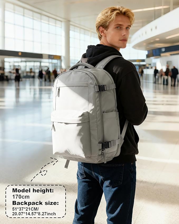 VGCUB Vacuum Backpack Travel with Electric Pump Vacpack System Storage Compression Laptop Work Business Waterproof College Weekender Bags Casual Daypack Backpacks for Women Men Brown