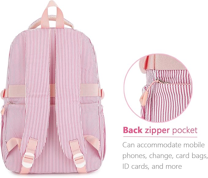 Girls Backpack for College High Middle School Student, Cute Aesthetic Bookbag for Teens Women with Accessories