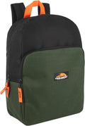 Color Block Backpacks for School Boys and Girls, 15 Inch Two Tone Colorful Small Travel Backpack for Kids (Green)