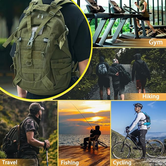 Tactical Backpack Military Molle Bag Camping Trekking Fishing Gym Traveling Motorcycle Hiking Daypack