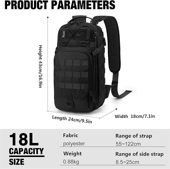 Mardingtop Small Tactical Backpack,Molle Military Rucksack Daypack for Backpacking Camping Hiking Traveling,18L Backpack