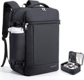 SHOWKOO Laptop Backpack for 17 Inch Laptop, 40L Expandable Large Capacity Backpack, TSA Carry On Travel Backpack with Padded Laptop Compartment, Water-Resistant College & Commuter Bag, Black