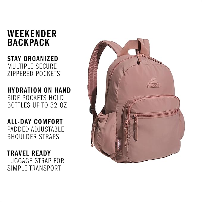 adidas Weekender Backpack – Compact Lightweight Everyday Bag, 19L