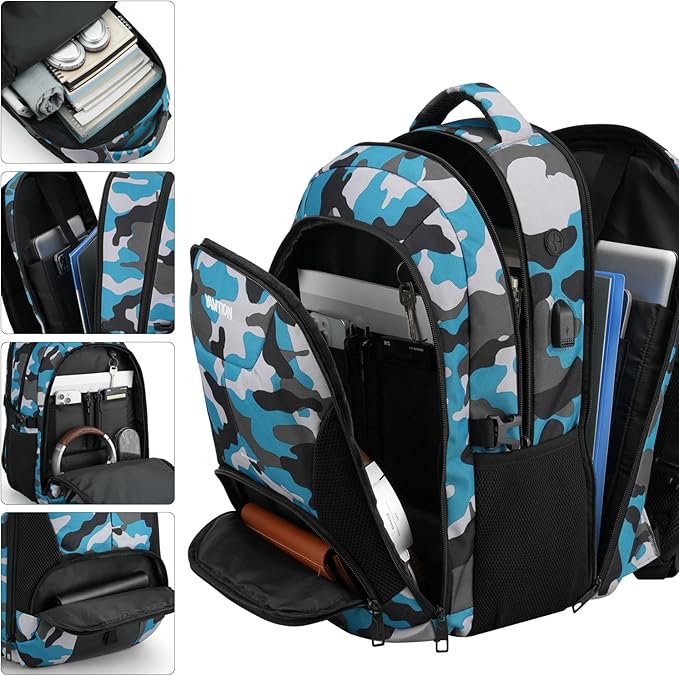 YAMTION School Backpack for Teen Boys Men,17.3 Inch Laptop Bookbag for High School College Students Work Office Business Travel