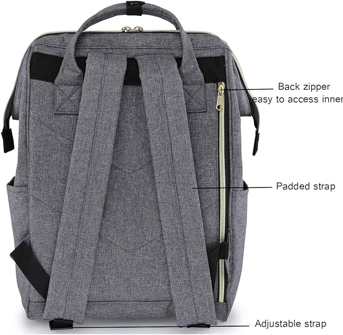 himawari Travel Backpack with USB Charging Port 15.6 Inch Doctor Work Bag for Women&Men College (USB Gray)