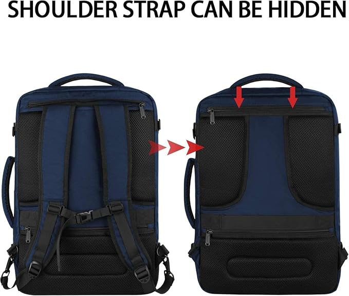 Vancropak 35L Traveling Backpack, Airplane Approved Travel Carry on Bag hand luggage, Water Resistant Lightweight Luggage Suitcase Backpack Overnight Weekender Business Daypack Bag for Men Women, Blue