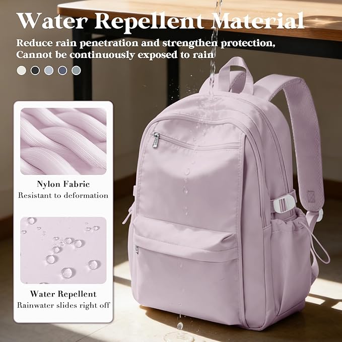 Simple School Backpack For Women,Lightweight College Backpack,High School Bag For Teens Boys Girls,Casual daypack Small Travel Backpacks Men Kawaii Bookbag(Purple)