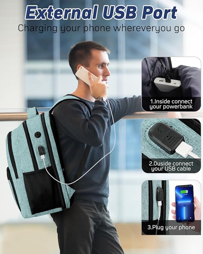 Laptop Backpack for Men Business Work College,School Bookbag for Teens Boys Student,Computer Bag Sturdy Back Pack with USB Charger