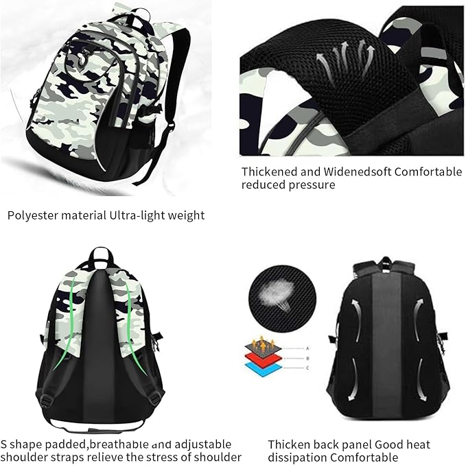 rickyh style School Backpack Travel Bag for Men & Women Lightweight College Back Pack with Laptop Compartmen (23QIANHUI)
