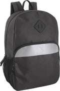 Trail maker Reflective School Backpack for Kids | Colorful Backpack with Adjustable Straps, Side Water Bottle Pockets (Black)