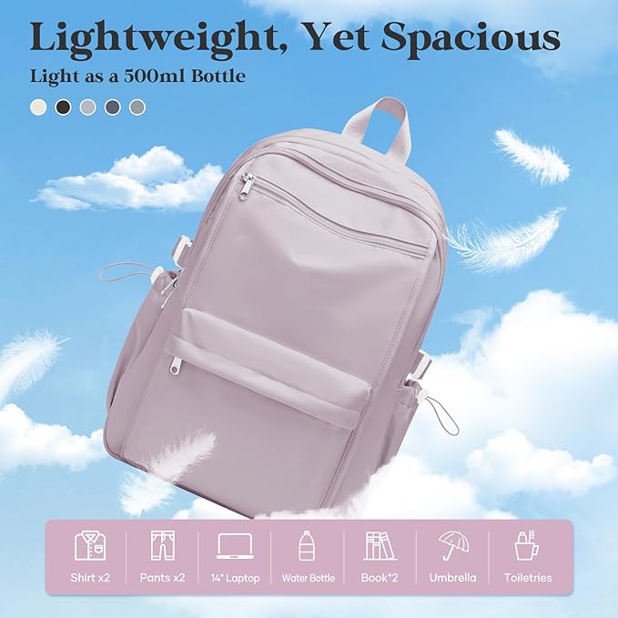 Simple School Backpack For Women,Lightweight College Backpack,High School Bag For Teens Boys Girls,Casual daypack Small Travel Backpacks Men Kawaii Bookbag(Purple)