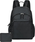 Classical Basic Black Backpack for School, Water Resistant Bookbag for Boys Girls, Travel Laptop Backpacks, Work Back pack for Men, Book Bags for College Students (Black)