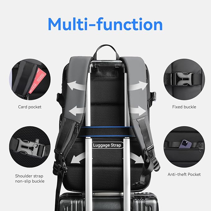 MARK RYDEN Travel Backpack for Men, 40L Airline Approved Carry on Backpack with USB Charging Port, 17.3 Inch Waterproof Business Laptop Backpack