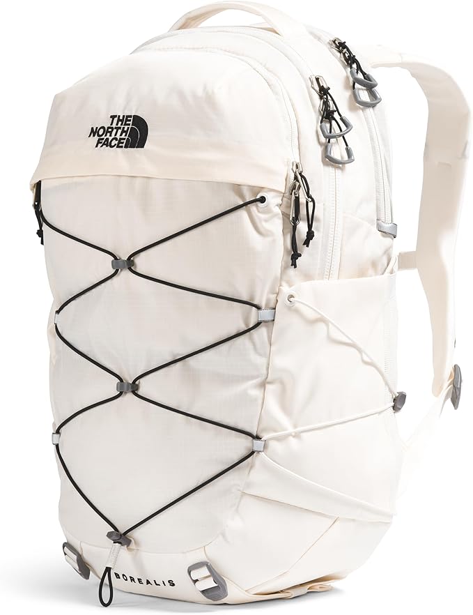 The North Face Women's Borealis Commuter Laptop Backpack - Everyday Travel Bag, Laptop Sleeve, Reflective Details, Gardenia White/TNF Black-NPF, One Size