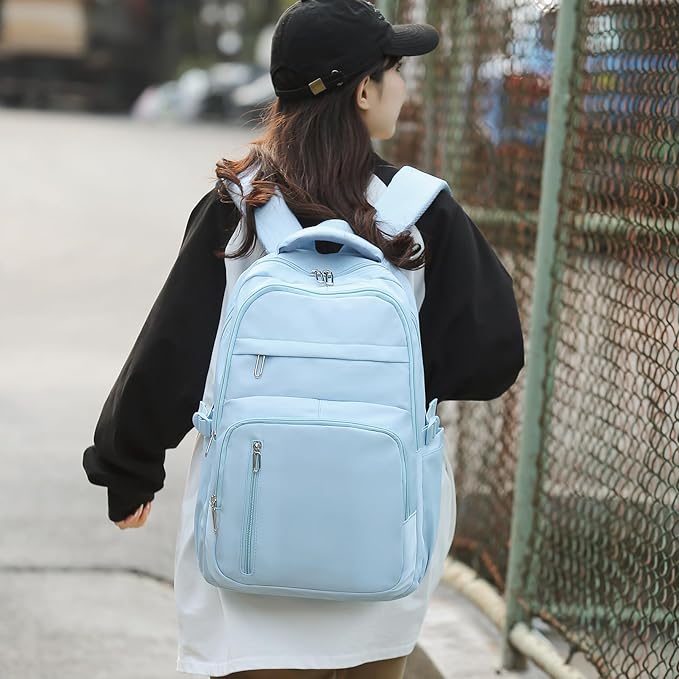 Cute School Backpack for Women Men Casual Travel Laptop Backpack Aesthetic Lightweight College Bookbags for Kids(Blue)