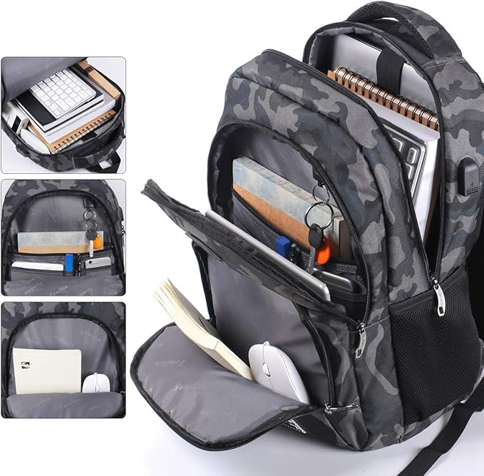 YAMTION 17.3 Inch Backpack Teenager Boy Man School Bag Computer School Business Leisure College School School Work University Travel School
